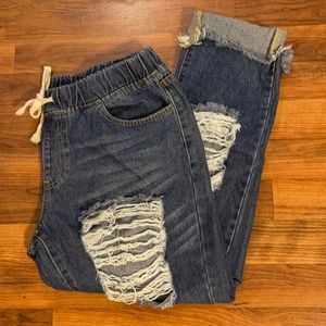 American Bazi denim joggers